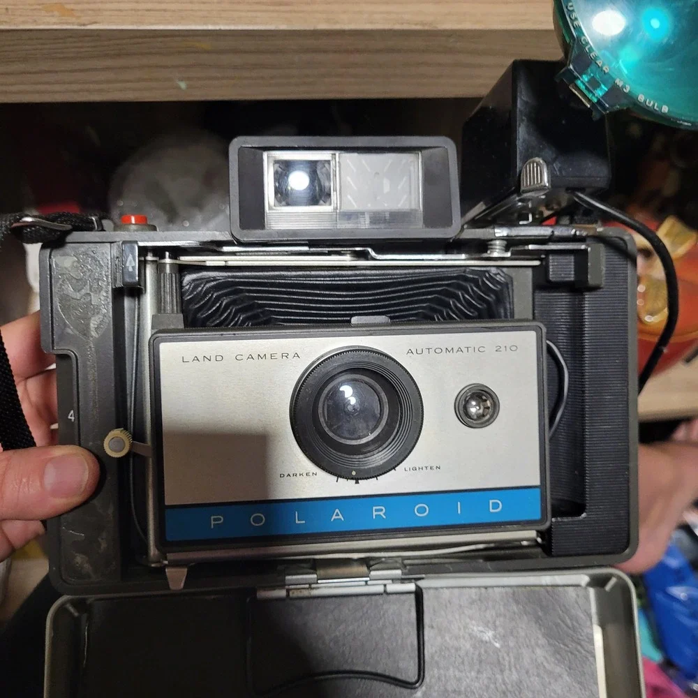 Polaroid Automatic 210 Land Camera Vintage Instant Film Folding Camera Flash